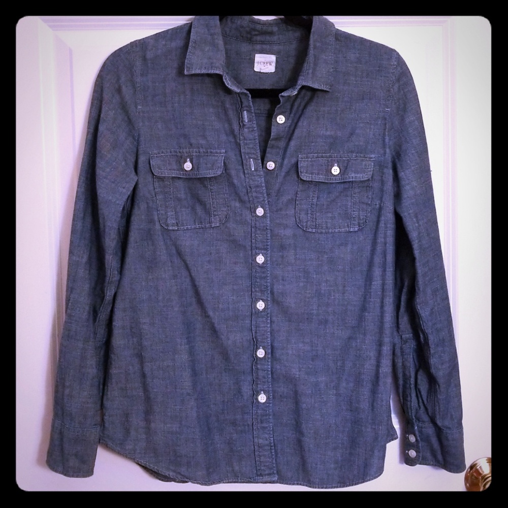 Jcrew Denim looking cotton button up